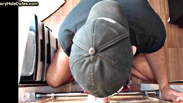 Seduced gloryhole guy fucked in asshole after blowing dick