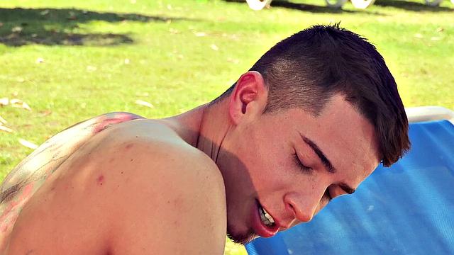 HotHouse - Hot Inked Jocks Barebacking Outdoors By The Summer Pool