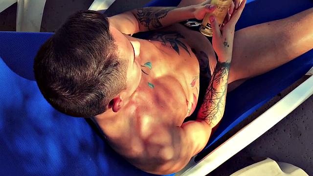 HotHouse - Hot Inked Jocks Barebacking Outdoors By The Summer Pool