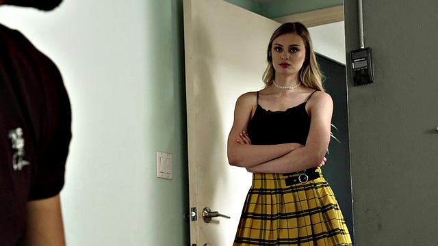 Natural teen Amber rides big bully cock to protect her brother