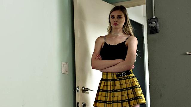 Natural teen Amber rides big bully cock to protect her brother