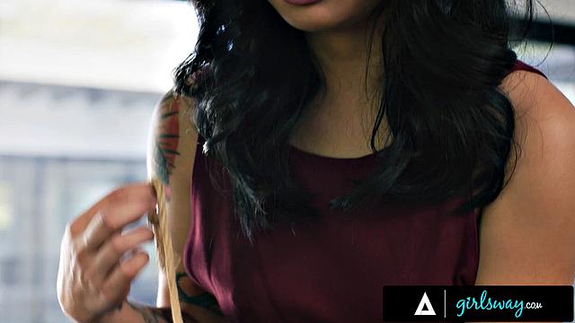 GIRLSWAY - Naughty Avery Black Wants ROPE BONDAGE Fantasy From Femdom Neighbor Liv Revamped