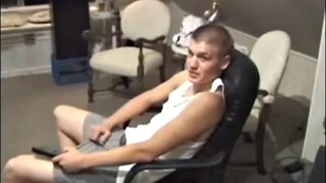 Young Lance has a very inviting and sexy look, as he stares into the camera, while massaging his hard cock. We enjoy a nice long stroke from this naked boy, before he blows his load over a chair.