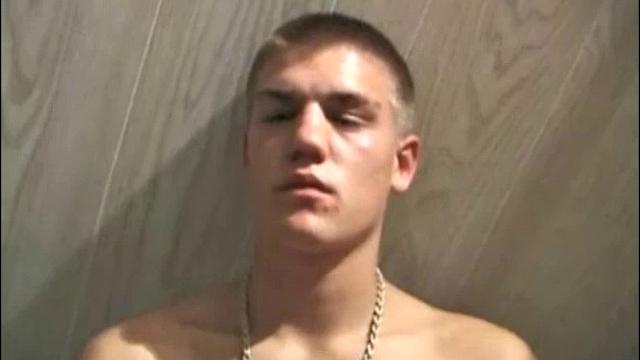 Young Lance has a very inviting and sexy look, as he stares into the camera, while massaging his hard cock. We enjoy a nice long stroke from this naked boy, before he blows his load over a chair.