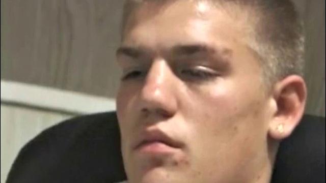 Young Lance has a very inviting and sexy look, as he stares into the camera, while massaging his hard cock. We enjoy a nice long stroke from this naked boy, before he blows his load over a chair.