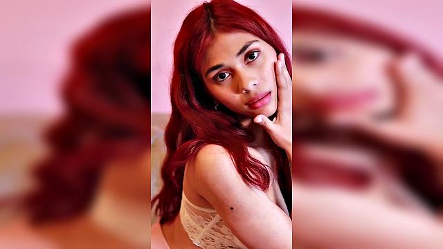 Redhead in Pink Outfit