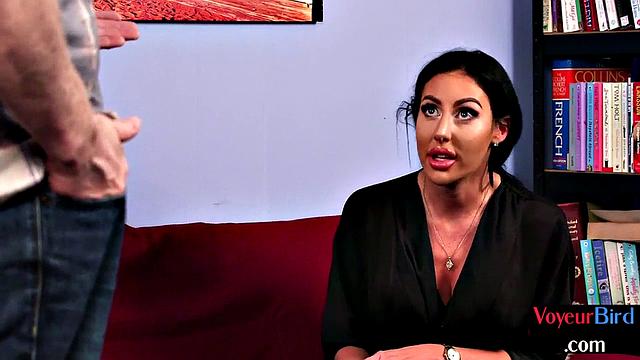 CFNM femina seduces naked guy to jerk off his hard dick