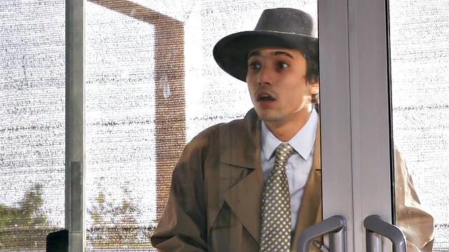 Busty stepmom riding short peeping tom in erotic couple