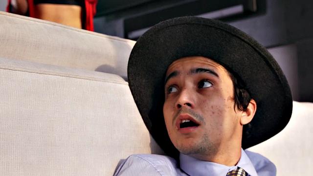 Busty stepmom riding short peeping tom in erotic couple