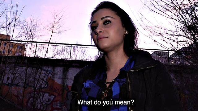 Darkhair Latina babe gets picked up and paid for sex