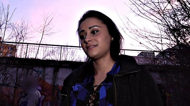 Darkhair Latina babe gets picked up and paid for sex