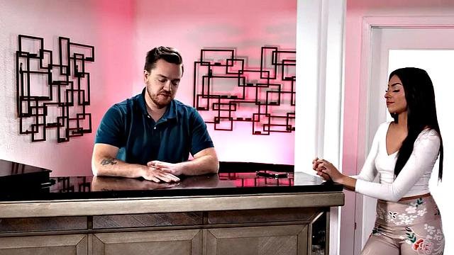 Brunette oiled-up pigtailed babe gets her bald pussy drilled in doggystyle