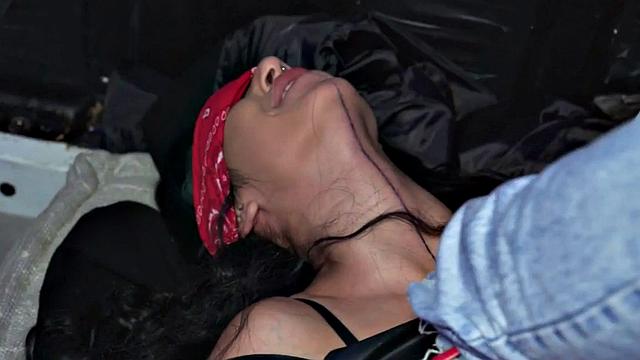 Blindfolded big ass sinning slut rough fucked in wet pussy