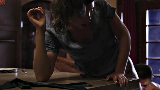 Trans blown and jerked before cockriding boyfriend