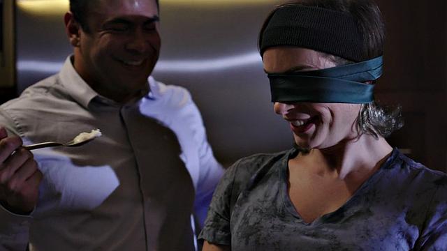 Trans blown and jerked before cockriding boyfriend