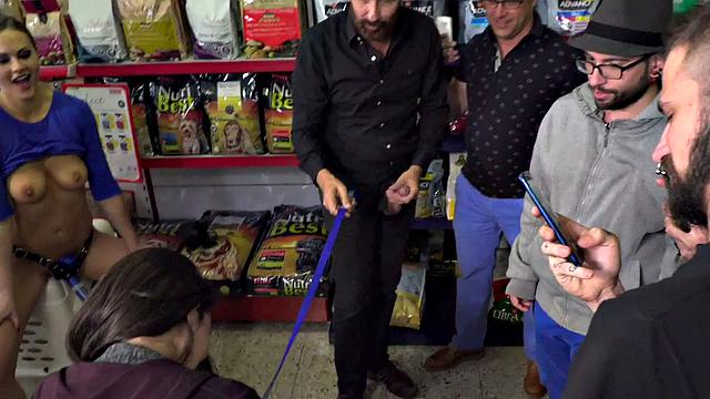 Pathetic slut used in deepthroat and rimjob 3some