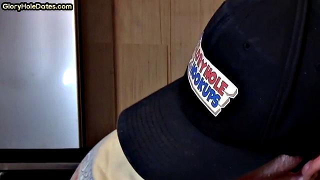 Caught old bearded man suck BBC in gloryhole