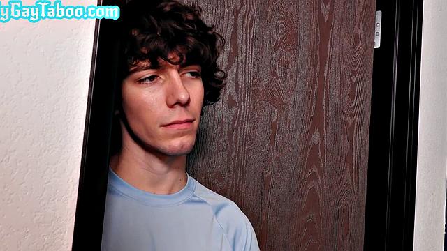 Curly hair twunk fucked by tattooed stepbrother