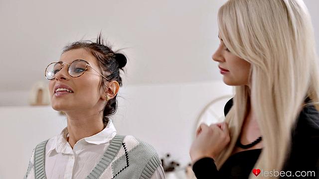 Shy nerdy teen becomes hot lesbian