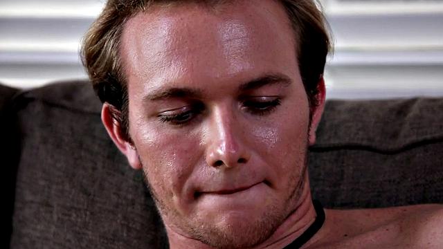 Watch this tattooed newcomer tugging his unshaved shaft in solo playtime