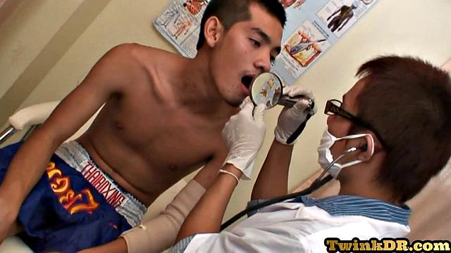 Skinny asian patient gets analfucked by doc