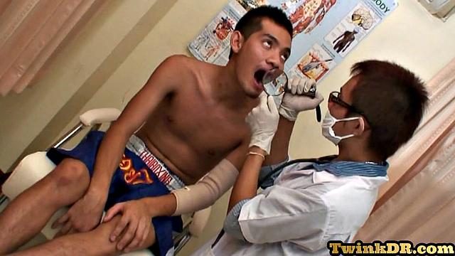 Skinny asian patient gets analfucked by doc