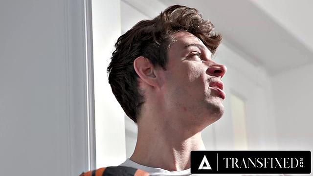 TRANSFIXED - Busty Blonde Trans Brittney Kade Has Shower Sex With Stepbrother's Best Friend