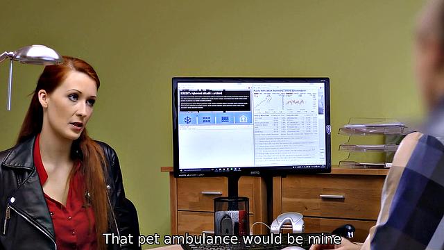 LOAN4K. Alluring redhead wants a vet clinic and knows how to get it