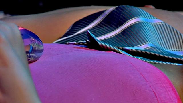 Watch this curvy babe in leggings toy her wet pussy with a dildo up close and personal