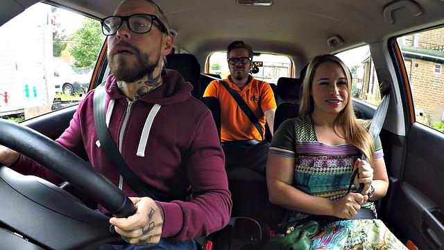 Watch these students get down and dirty with each other in a hot, high-heeled car ride