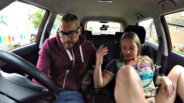 Watch these students get down and dirty with each other in a hot, high-heeled car ride