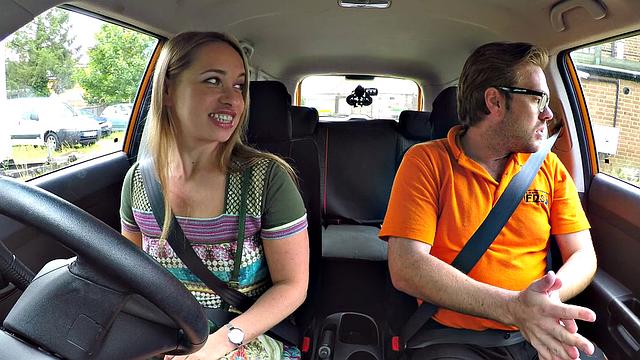 Watch these students get down and dirty with each other in a hot, high-heeled car ride