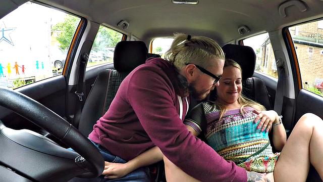 Watch these students get down and dirty with each other in a hot, high-heeled car ride