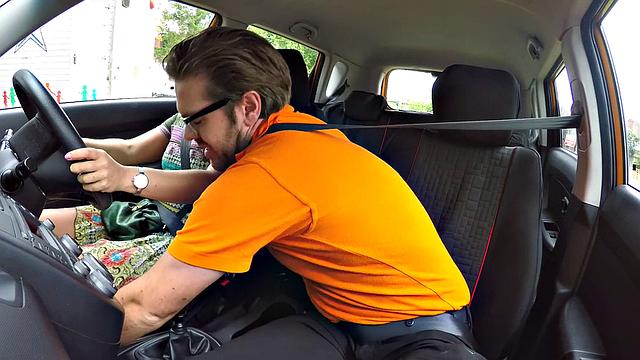 Watch these students get down and dirty with each other in a hot, high-heeled car ride