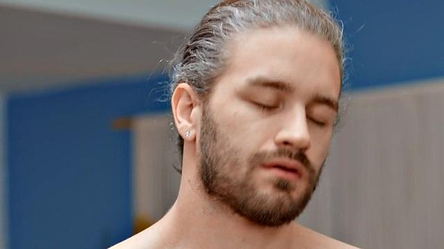 Solo eager jock with hairy chest wanks dick at home