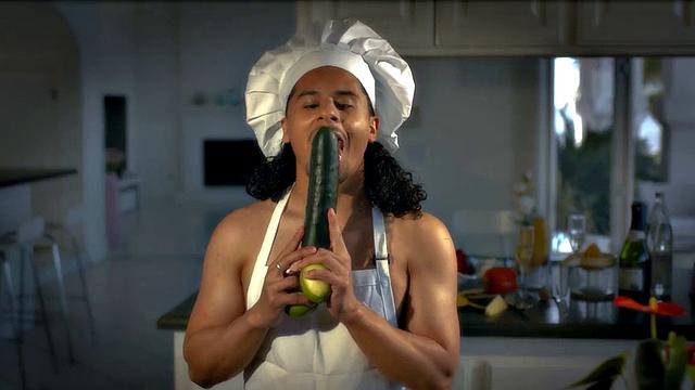 BBC barebacks his food fetish cook BF in the kitchen