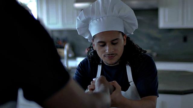 BBC barebacks his food fetish cook BF in the kitchen