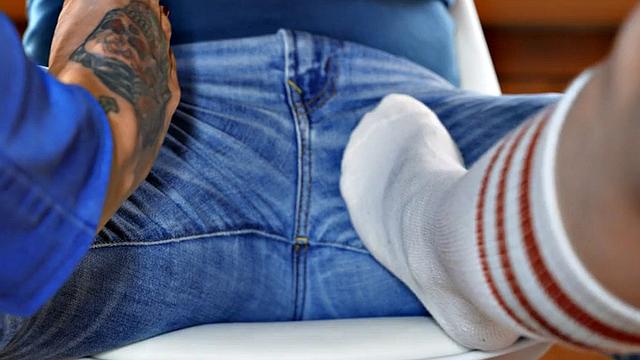 Transgender beauties in threesome fucked by black male dick