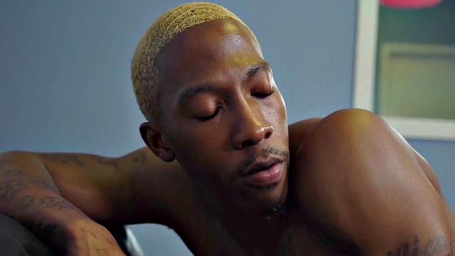 Black studs bareback spitroast in trio with creampie