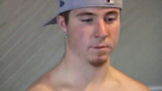 Cory Woodall watches a porn video near his skateboard. The camera takes us on a tour of Cory's body, which looks cuter than ever. When viewed from the floor up, this boy's balls are huge.