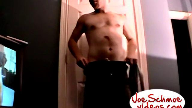 James drops to his knees for Corey's thick cock and gives a deep, sloppy blowjob