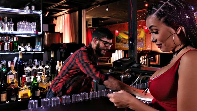 American brunette barbie gets naughty & fucks big-dicked boss in sneakier cowgirl than ever!