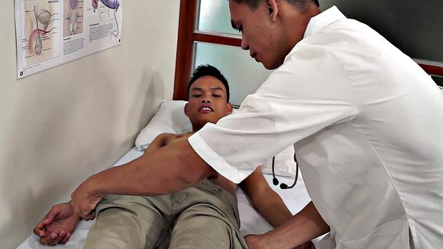 Asian twink fingered and sucked by doctor in the infirmary