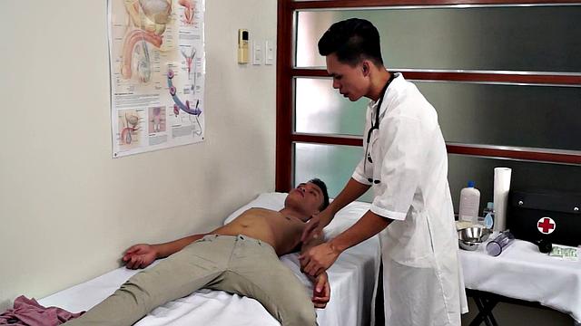 Asian twink fingered and sucked by doctor in the infirmary
