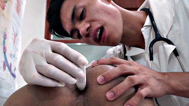 Asian twink fingered and sucked by doctor in the infirmary