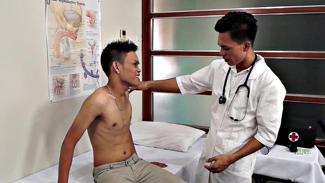 Asian twink fingered and sucked by doctor in the infirmary