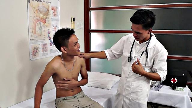 Asian twink fingered and sucked by doctor in the infirmary