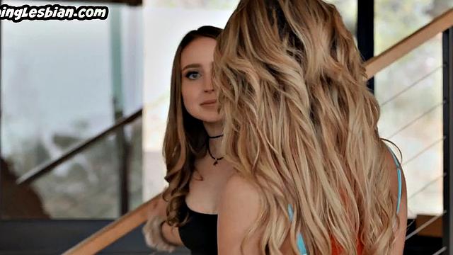 Lesbian 21yo petite GF pussyfingered after facesit