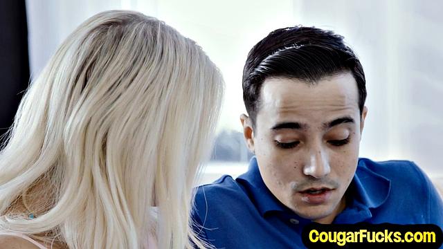 Cockhungry MILF rides stepsons dick