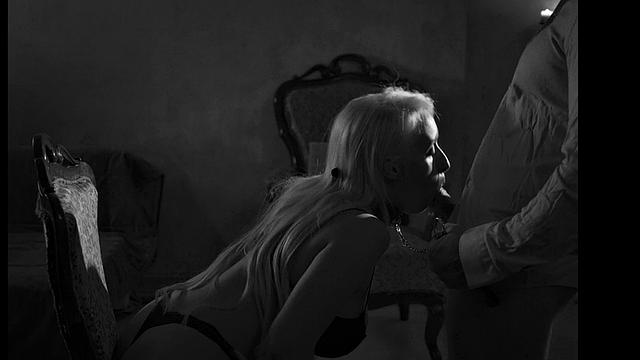 Blonde bombshell with big tits pleasures herself with a kinky dildo and fingers her tight asshole